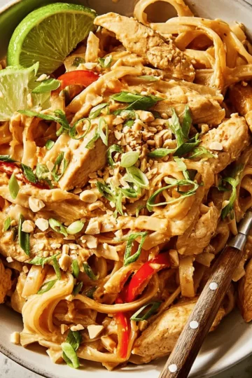 Creamy Peanut-Lime Chicken With Noodles