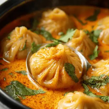 Soup Dumplings in Thai Red Curry Sauce