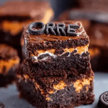Halloween Oreo stuffed brownies