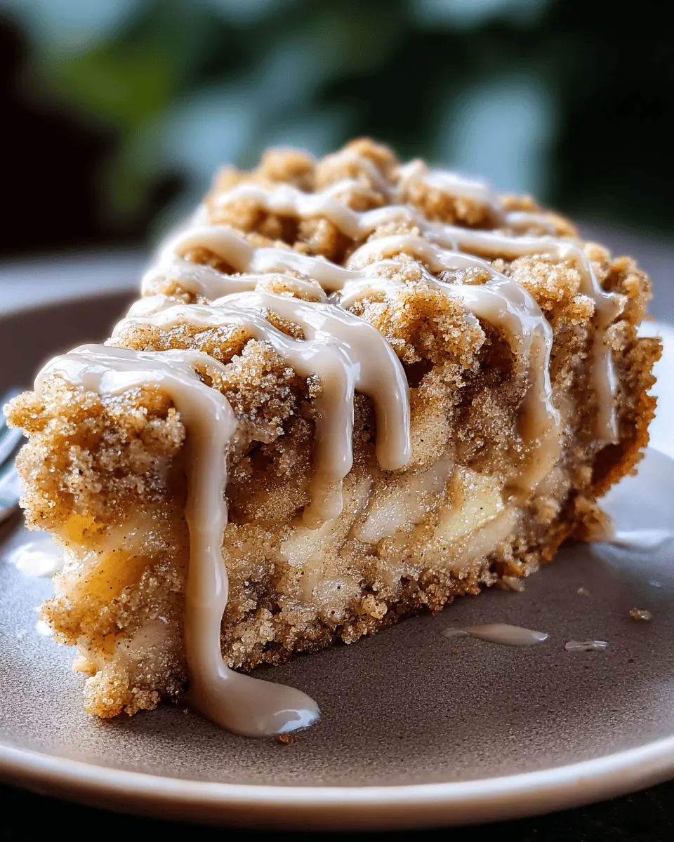 Apple Crumb Cake Delight with Cinnamon Apple Drizzle Recipe