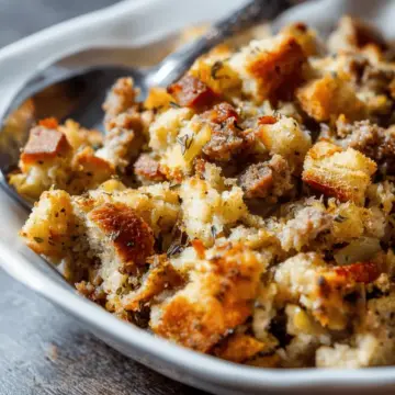 Crockpot Stuffing with Sausage and Apple