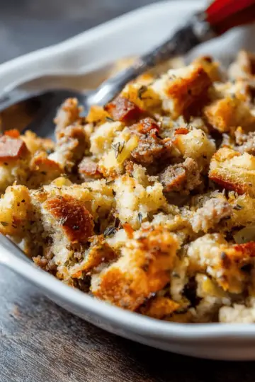 Crockpot Stuffing with Sausage and Apple