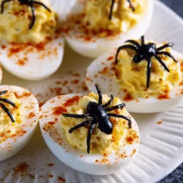 Spider Deviled Eggs
