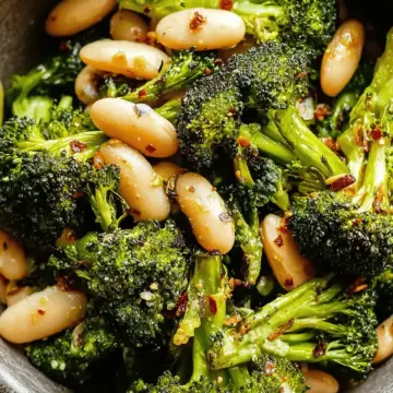 Roasted Broccoli and White Beans