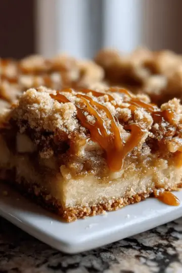 Salted Caramel Apple Crumble Bars Fall Treat