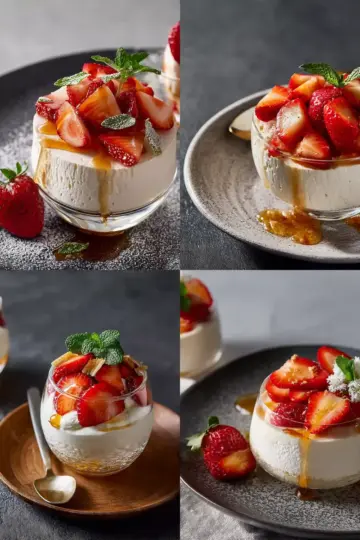 Honey-Ricotta Mousse with Strawberries