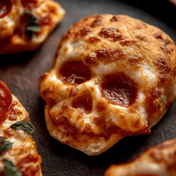 Halloween Pizza Skulls
