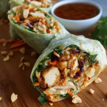 Thai Peanut Chicken Wraps