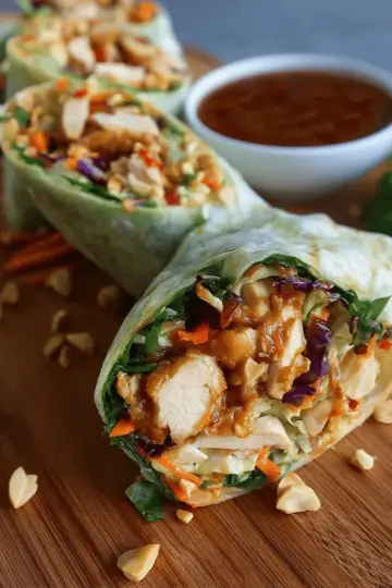 Thai Peanut Chicken Wraps