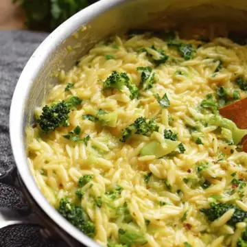 Broccoli Cheddar Orzo