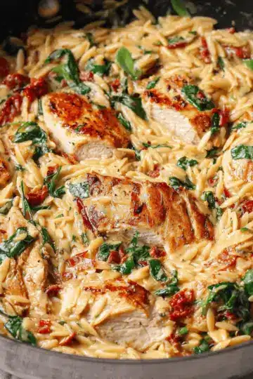 Creamy Tuscan Chicken Orzo