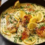 Creamy Lemon Garlic Skillet Chicken