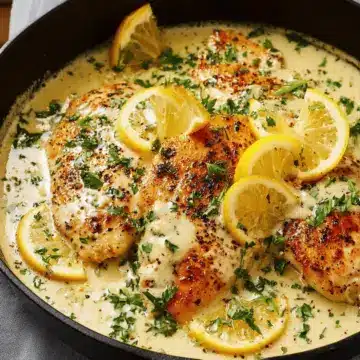 Creamy Lemon Garlic Skillet Chicken