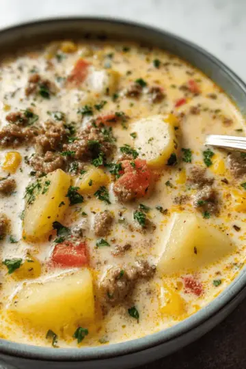 Creamy Hamburger Potato Soup