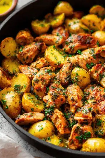 Garlic Butter Chicken and Potato Skillet