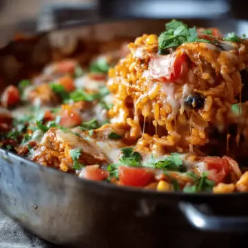 One Pot Chicken Enchilada Rice Casserole