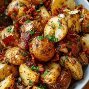 Garlic Roasted Potatoes With Bacon