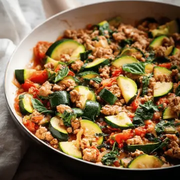 Easy Ground Turkey and Zucchini Skillet