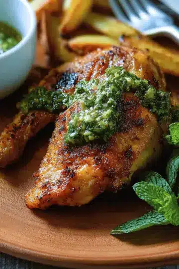 Pan-Roasted Chicken With Mint Sauce