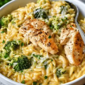 Cheesy Chicken Broccoli Orzo