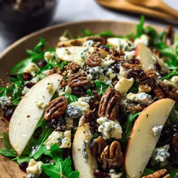 Easy Blue Cheese Apple Salad with Arugula and Pecans