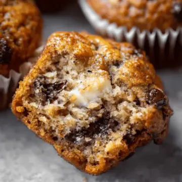 Chocolate Chip Banana Oatmeal Muffins.