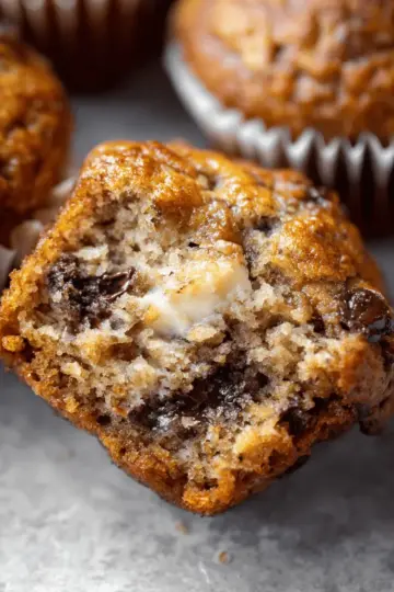 Chocolate Chip Banana Oatmeal Muffins.