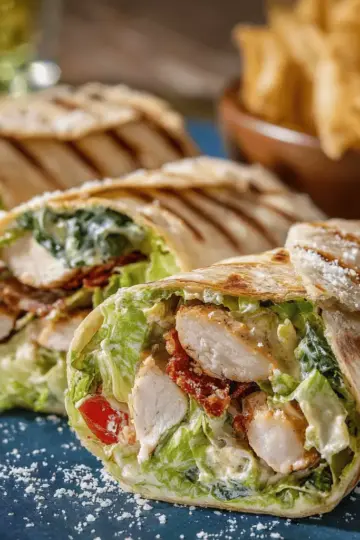 Chicken Caesar Salad Wraps