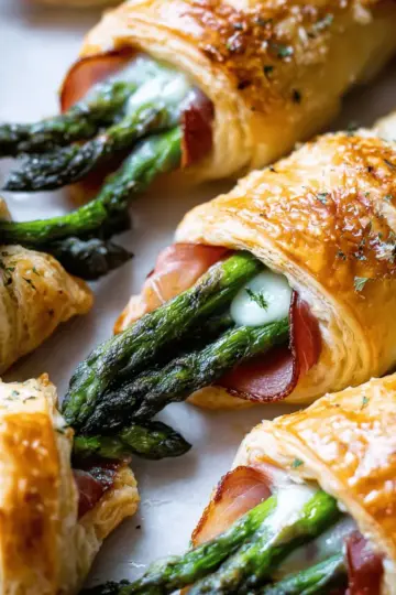 Prosciutto Asparagus Puff Pastry Bundles
