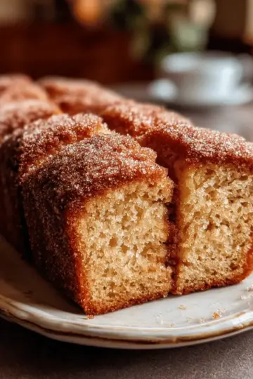 Spiced Apple Cider Donut Loaf with a Cinnamon Sugar Crust