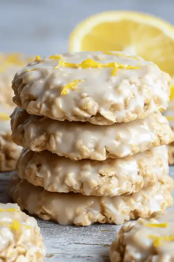 3 Ingredient No Bake Lemon Oatmeal Cookies
