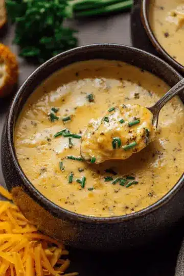 Hearty Cheddar Garlic Herb Potato Soup