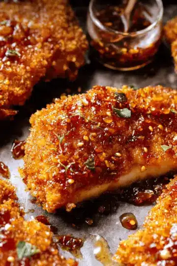 Baked Crunchy Hot Honey Chicken