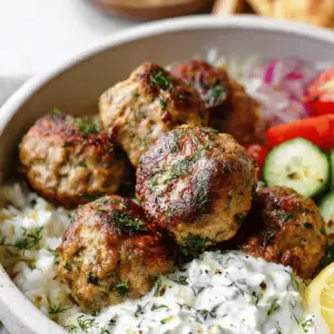 Healthy Greek Turkey Meatballs With Tzatziki