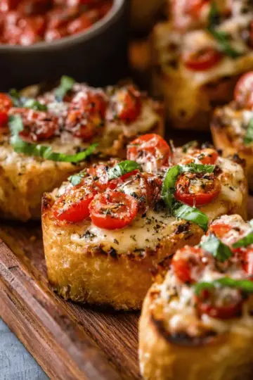 Crispy Cheese Bruschetta Bites