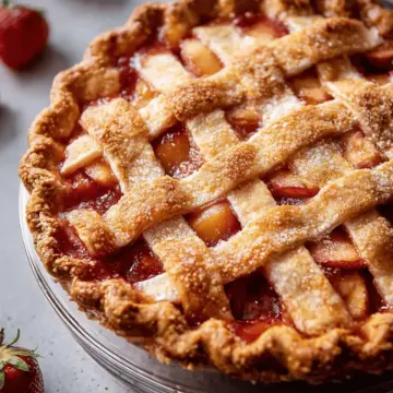 Brown Butter Strawberry Peach Pie