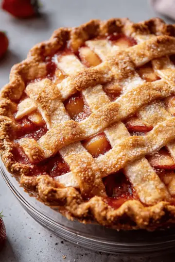 Brown Butter Strawberry Peach Pie