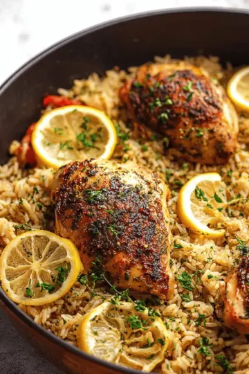 One Pot Lemon Herb Chicken and Rice