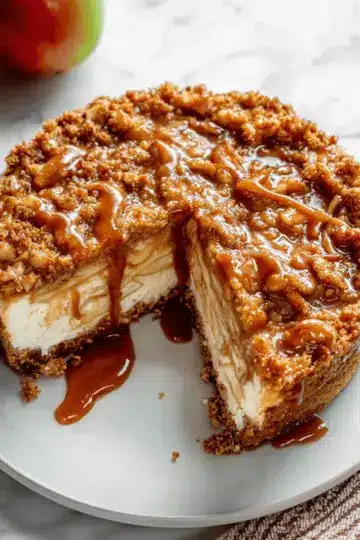 Caramel Apple Cheesecake Pie