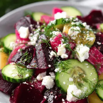 Beet Salad with Feta, Cucumbers, and Dill