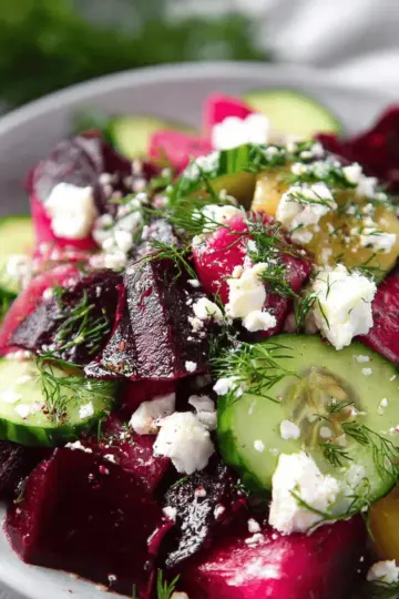 Beet Salad with Feta, Cucumbers, and Dill