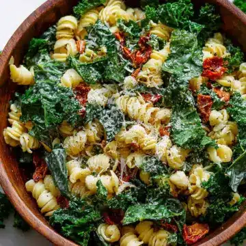 Kale Caesar Pasta Salad