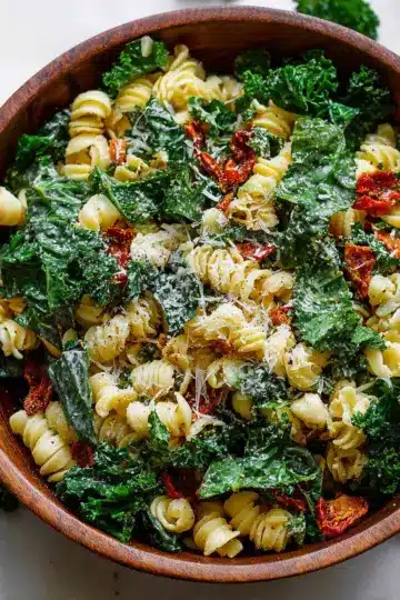 Kale Caesar Pasta Salad