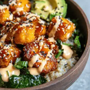 Crispy Bang Bang Salmon Bites Bowls