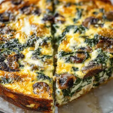 Spinach and Mushroom Crustless Quiche