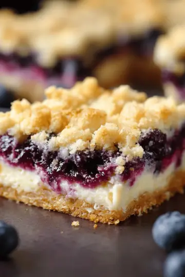 Blueberry Cream Cheese Crumb Bars