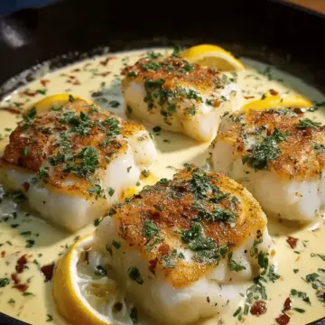 Baked Cod in Coconut Lemon Cream Sauce