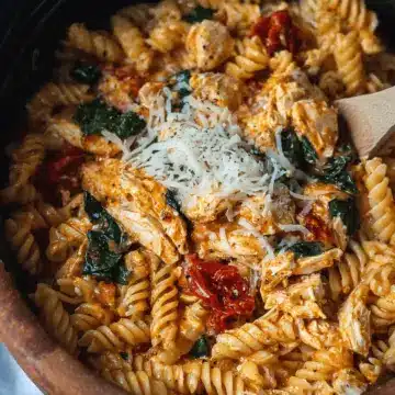 Crock Pot Tuscan Chicken Pasta