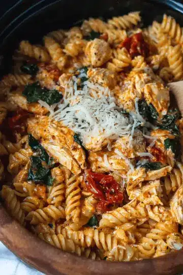 Crock Pot Tuscan Chicken Pasta