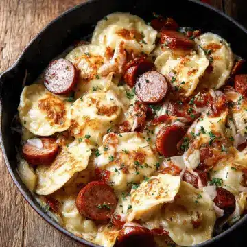 Pierogi and Kielbasa Skillet